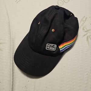 Black Cap with Rainbow Accents